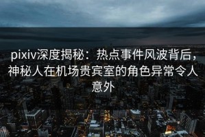 pixiv深度揭秘：热点事件风波背后，神秘人在机场贵宾室的角色异常令人意外