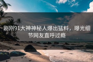 刚刚91大神神秘人爆出猛料，曝光细节网友直呼过瘾