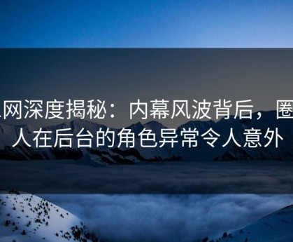 91网深度揭秘：内幕风波背后，圈内人在后台的角色异常令人意外