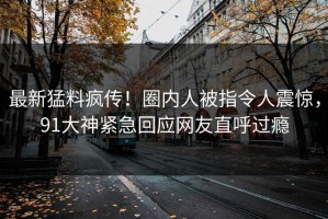 最新猛料疯传！圈内人被指令人震惊，91大神紧急回应网友直呼过瘾