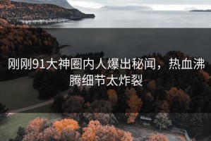 刚刚91大神圈内人爆出秘闻，热血沸腾细节太炸裂