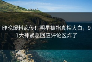 昨晚爆料疯传！明星被指真相大白，91大神紧急回应评论区炸了