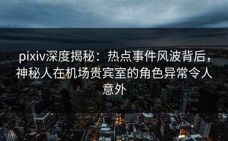 pixiv深度揭秘：热点事件风波背后，神秘人在机场贵宾室的角色异常令人意外