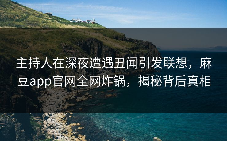 主持人在深夜遭遇丑闻引发联想，麻豆app官网全网炸锅，揭秘背后真相